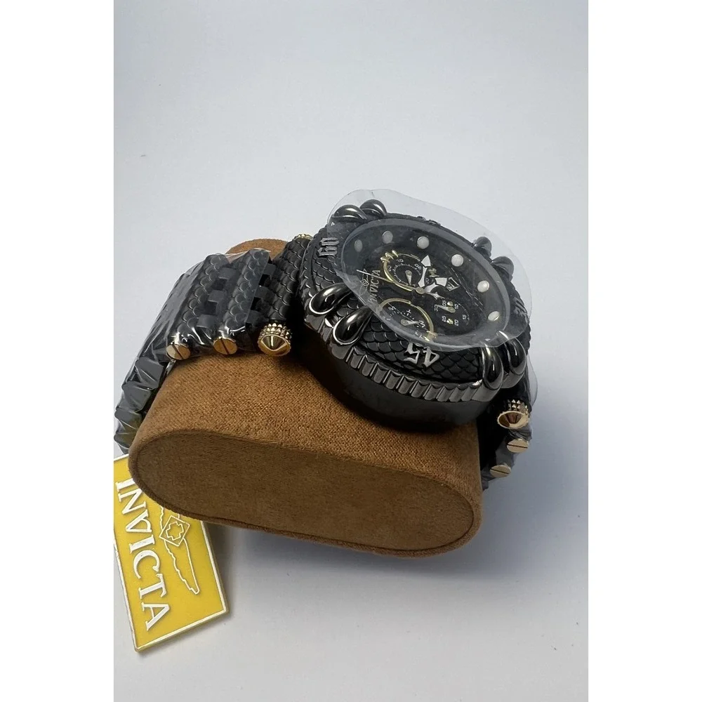 #W001 Invicta Subaqua 34704 Men's Swiss Quartz Chronograph 52mm Black Gold Watch